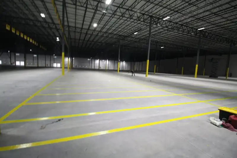 New parking lot line striping